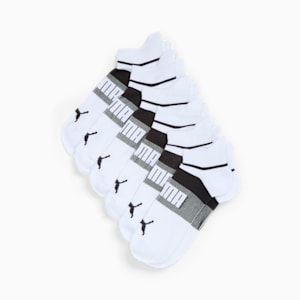 Men's Extended Terry Crew Low-Cut Socks (6 Pairs), WHITE / BLACK, extralarge