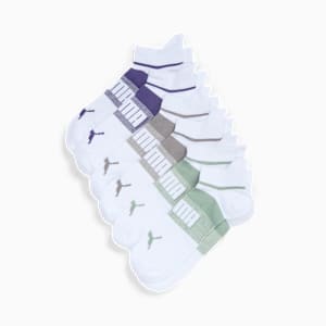 PUMA Men's Low-Cut Socks (6 Pairs), WHITE / GREEN, extralarge