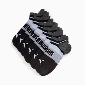 Men's Extended Terry Crew Low-Cut Socks (6 Pairs), BLACK / WHITE, extralarge