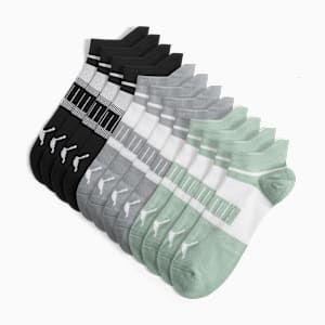 Men's Extended Terry Crew Low-Cut Socks (6 Pairs), GREEN, extralarge