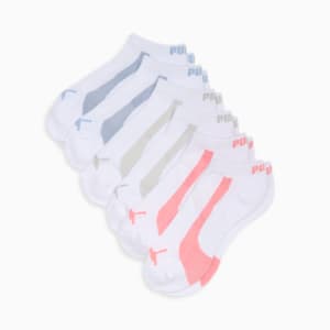 Women's Half-Terry Low Socks (6 Pairs), WHITE / PINK, extralarge