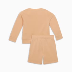 Conjunto infantil de 2 piezas sudadera de cuello redondo y shorts, LIGHT SAND, extralarge