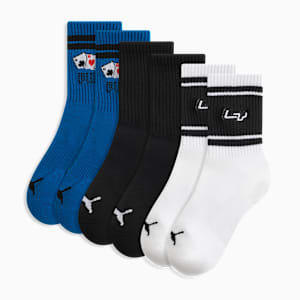 3PK Womens 1/2 Terry Low Cre Women, WHITE / BLACK, extralarge