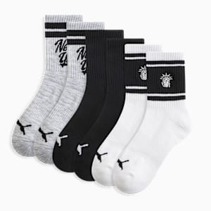 3PK Womens 1/2 Terry Low Cre Women, WHITE / BLACK, extralarge