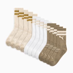 6PK Womens 1/2 Terry Crew Women, PALE BROWN, extralarge