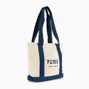 MINI CANVAS TOTE, CREAM/BLUE, extralarge