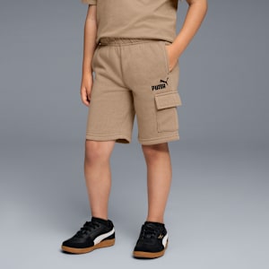 PUMA Basics Big Kids' Fleece Cargo Shorts, ICE COFFEE, extralarge