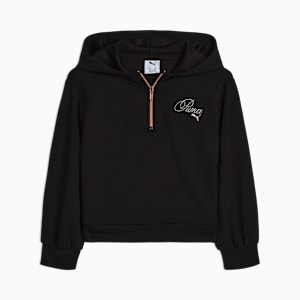 Chandail à capuchon à fermeture éclair Bow Society Enfant, PUMA BLACK, extralarge