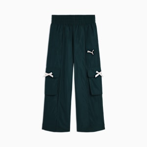 Pantalon cargo à jambes larges Bow Society Enfant, GREEN TERRAIN, extralarge