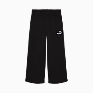 Basic Essentials Big Kids' Wide Leg Fleece Pants, PUMA BLACK, extralarge