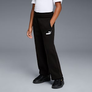 PUMA Basics Big Kids' Wide Leg Fleece Pants, PUMA BLACK, extralarge