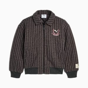Class Pack Big Kids' Faux Wool Varsity Jacket, DUSKY GREY, extralarge