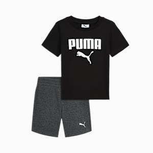 Conjuntos a juego de playera y pants de tejido polar para niños pequeños, PUMA BLACK, extralarge