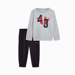 Matching Sets Toddlers' Cotton Fleece Sweatshirt and Joggers, LIGHT HEATHER GREY, extralarge