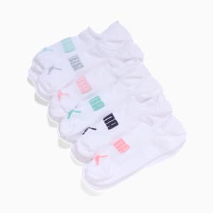 PUMA Women's No Show Socks (6 pairs), WHITE/MULTI, extralarge