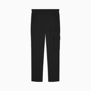 PUMA Essentials Embossed Little Kids' Fleece Cargo Joggers, BLACK, extralarge