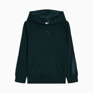 Chandail à capuchon en molleton Satin Essentials Enfant, GREEN TERRAIN, extralarge