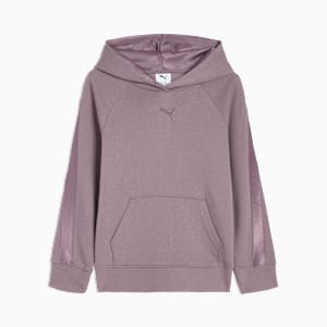 Chandail à capuchon en molleton Satin Essentials Enfant, PLUM JAM, extralarge