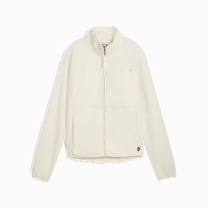 Polar Fleece Women's Fleece Insulated Jacket, CREAM/GREEN, extralarge