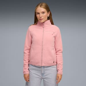 Polar Fleece Jacket Women, PINK/BROWN, extralarge