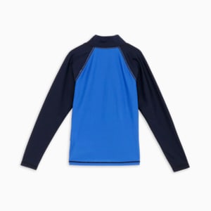 キッズ プーマ スイム フルジップ 長袖 ラッシュガード 120-160cm, blue / black, extralarge-JPN