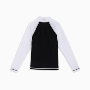 キッズ プーマ スイム フルジップ 長袖 ラッシュガード 120-160cm, black, extralarge-JPN