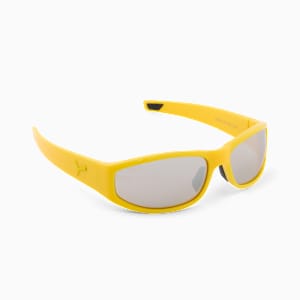 PUMA Sport Lifestyle Sunglasses, YELLOW-YELLOW-SILVER, extralarge