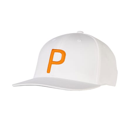 Golf Men's P Snapback Cap, Bright White-Vibrant Orange, small-SEA