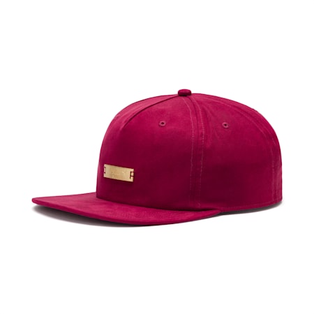 Suede Flat Brim Cap, Rhubarb, small-SEA