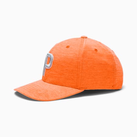 P Herren Golf Snapback Cap, Vibrant Orange, small