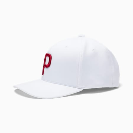 Casquette Snapback de golf P pour homme, Bright White-Barbados Cherry, small