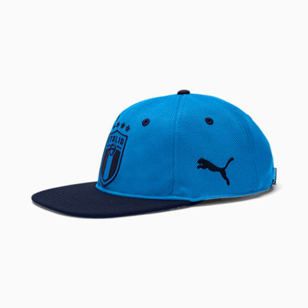 Italia Flat Brim Football Cap, Team Power Blue-Peacoat, small-SEA