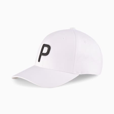 P Adjustable Women's Golf Cap, Bright White, small