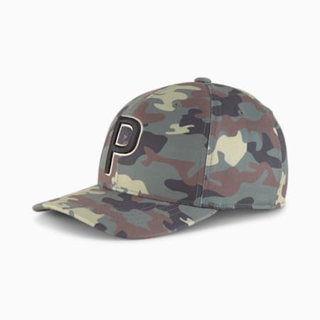 Camo P 110 Snapback Youth Golf Cap, Thyme, small-SEA