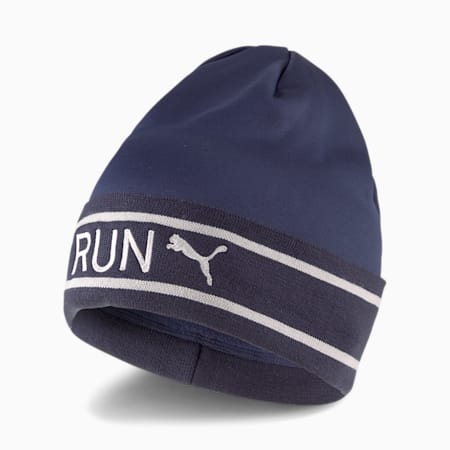 Classic Running Cuff Beanie, Peacoat-Gray Violet, small