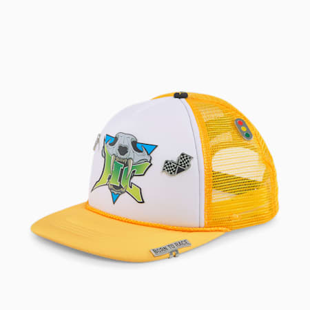 Hometown Heroes Trucker Unisex Cap, Spectra Yellow-Puma White, small-IND