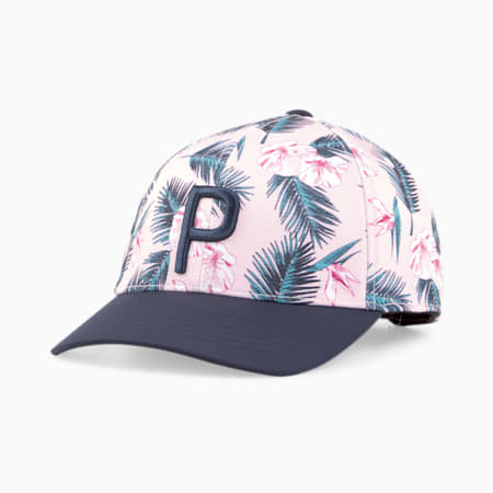 Paradise P Adjustable Women's Golf Cap, Chalk Pink-Navy Blazer, small