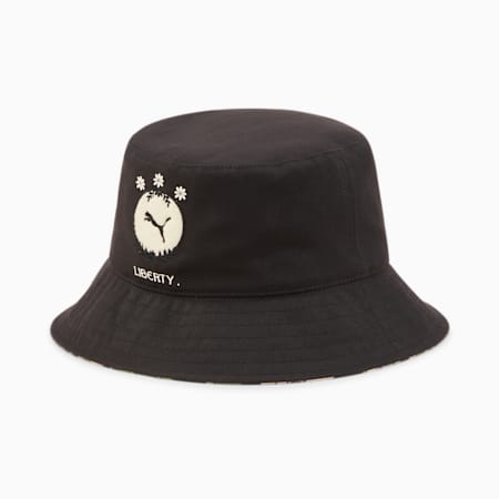 푸마 X 리버티 리버시블 버킷 햇/PUMA x LIBERTY Reversible Bucket Hat, Puma Black-AOP, small-KOR