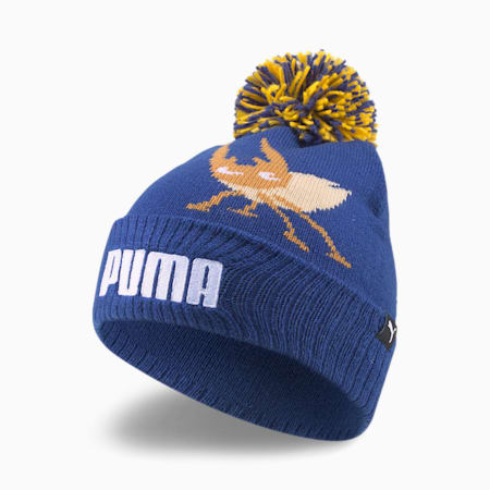 Small World Pom-Pom Beanie Youth, Blazing Blue, small-DFA