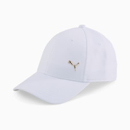 Gold Metal Cat Unisex Cap, Puma White, small-AUS