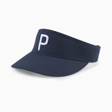 P Golf Visor Men, Navy Blazer-Bright White, small