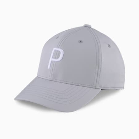 Structured P Golf Cap, Ash Gray-White Glow, small-SEA