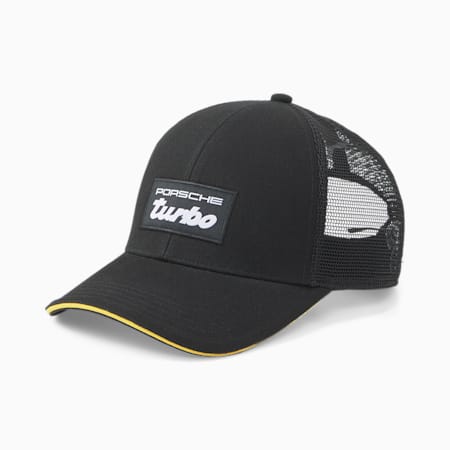 Porsche Legacy Unisex Trucker Cap, PUMA Black, small-AUS