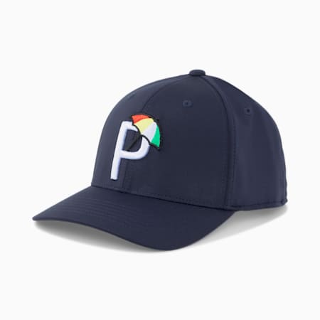 Palmer P Golf Cap, Navy Blazer-White Glow, small-AUS