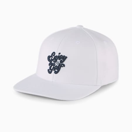 Enjoy Golf Snapback Cap, White Glow-Navy Blazer, small