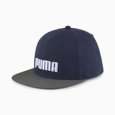 PUMA Flat Brim Cap, PUMA Navy-Shadow Gray-PUMA White, small-SEA