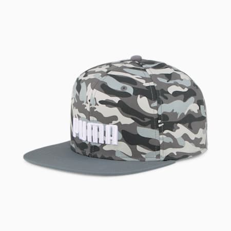 PUMA Flat Brim Cap, PUMA Black-Cool Light Gray-Cool Mid Gray-AOP, small-PHL