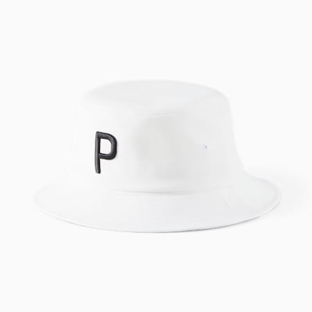 P Bucket Hat Men, White Glow, small