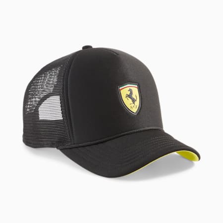 Scuderia Ferrari Race Unisex Trucker Cap, PUMA Black, small-AUS