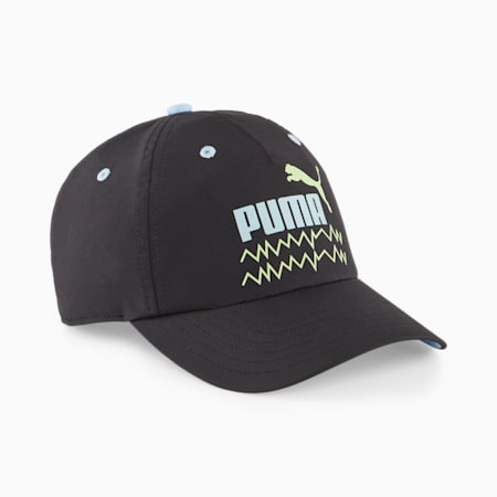 Mixmatch Pinch Panel Youth Cap, PUMA Black-Silver Sky-AOP, small-SEA